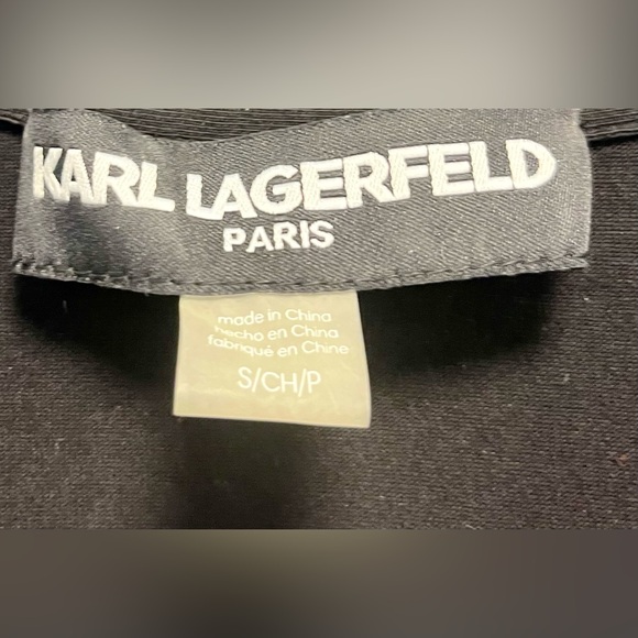 NWOT!! KARL LAGERFELD WOMEN’S POLO short sleeve DRESS - Size Small, Color Black - Picture 3 of 6